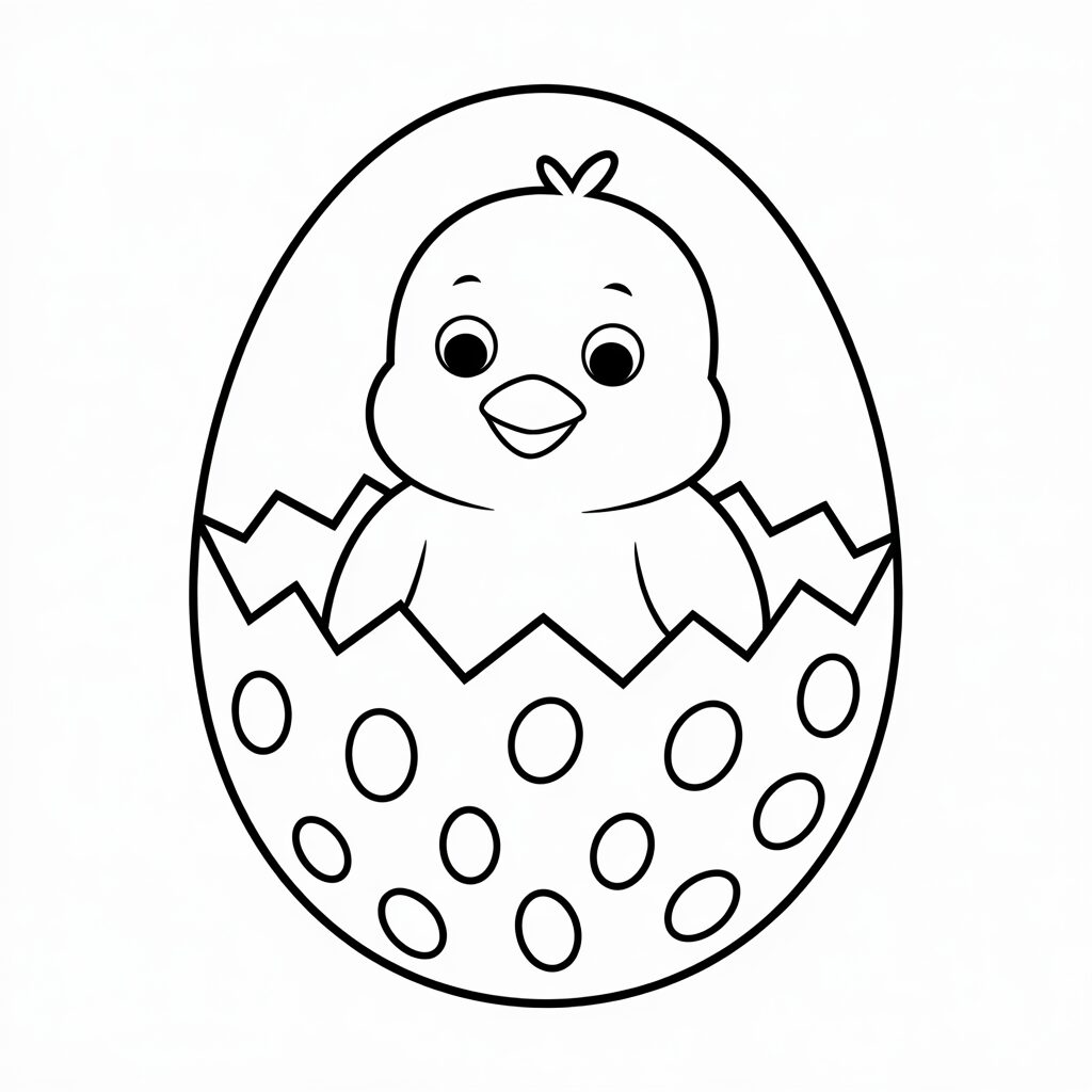 kleurplaat pasen kuiken