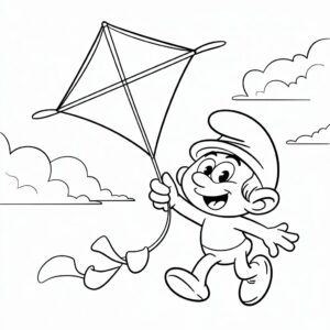 kleurplaat potige smurf