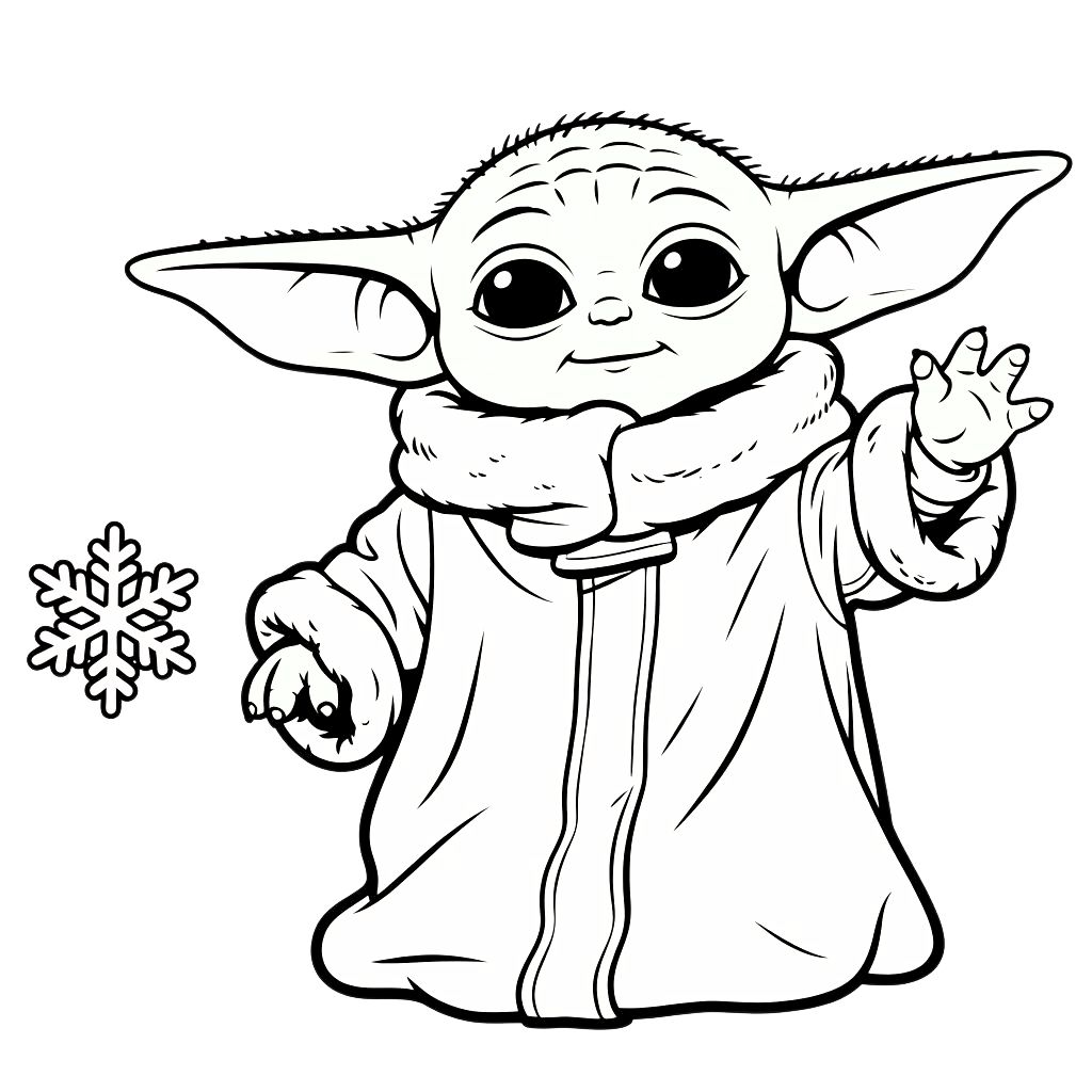 kleurplaat star wars baby yoda