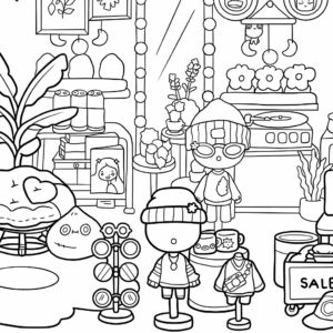 paper doll house toca boca coloring pages