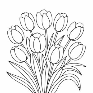 kleurplaat tulp