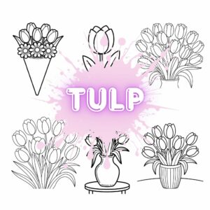 Kleurplaat Tulp
