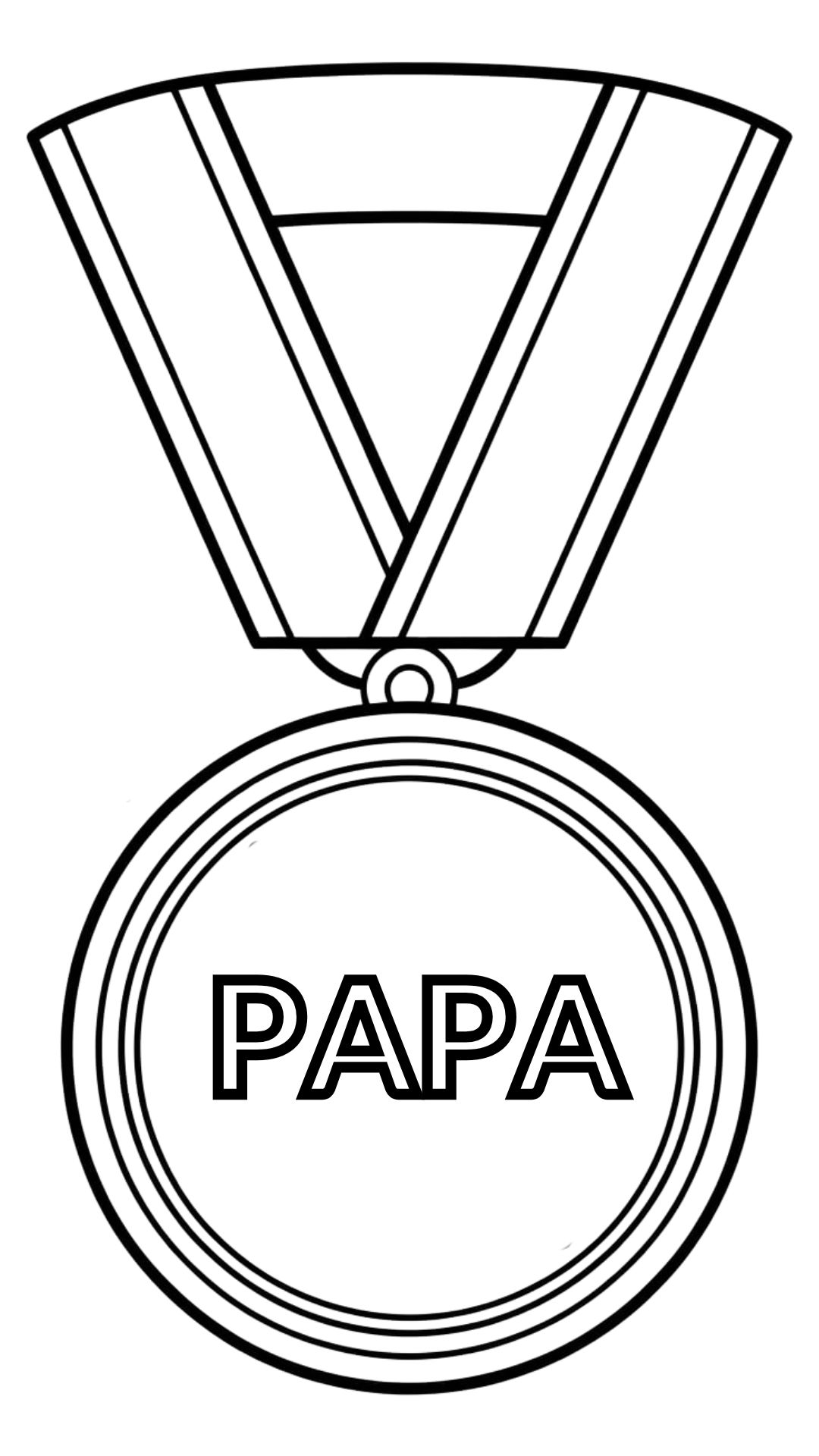 kleurplaat vaderdag medaille