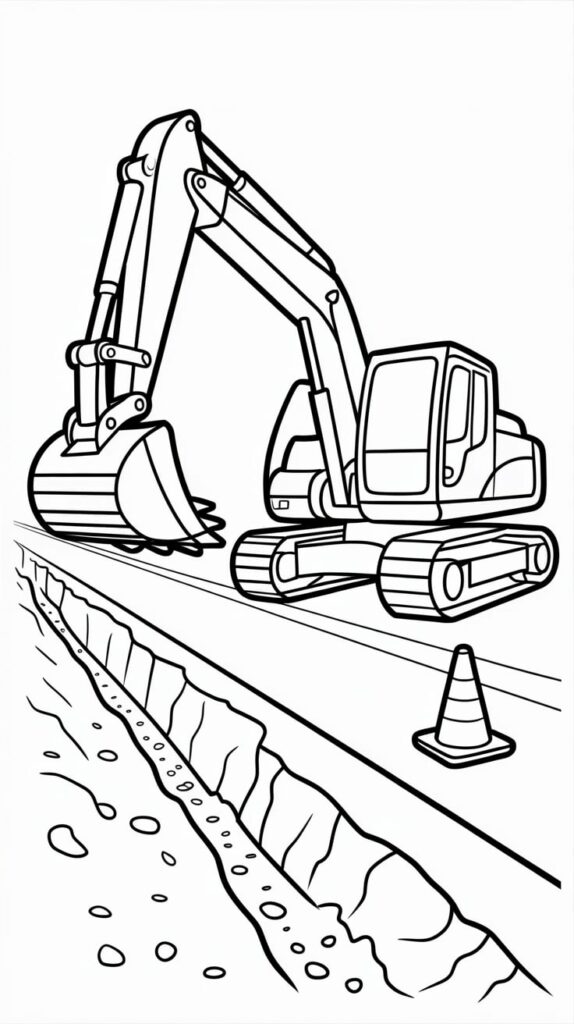 bagger ausmalbild kostenlos