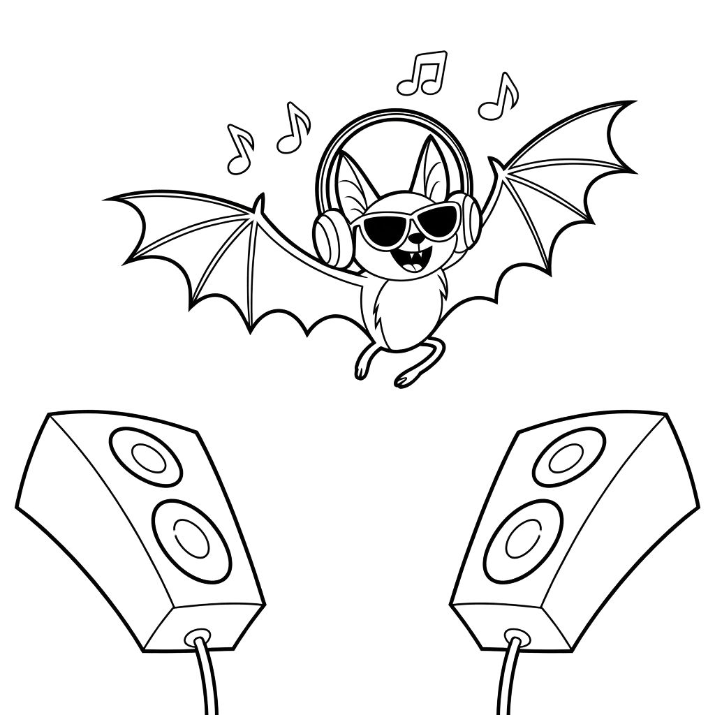 kleurplaat van vleermuis