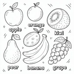 frutas para colorir