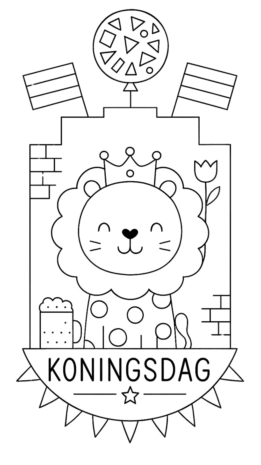 koningsdag kleurplaat peuters