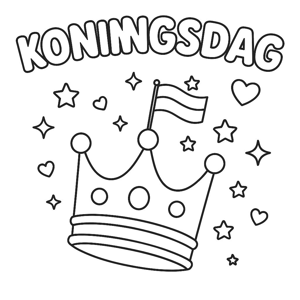 koningsdag kroon kleurplaat