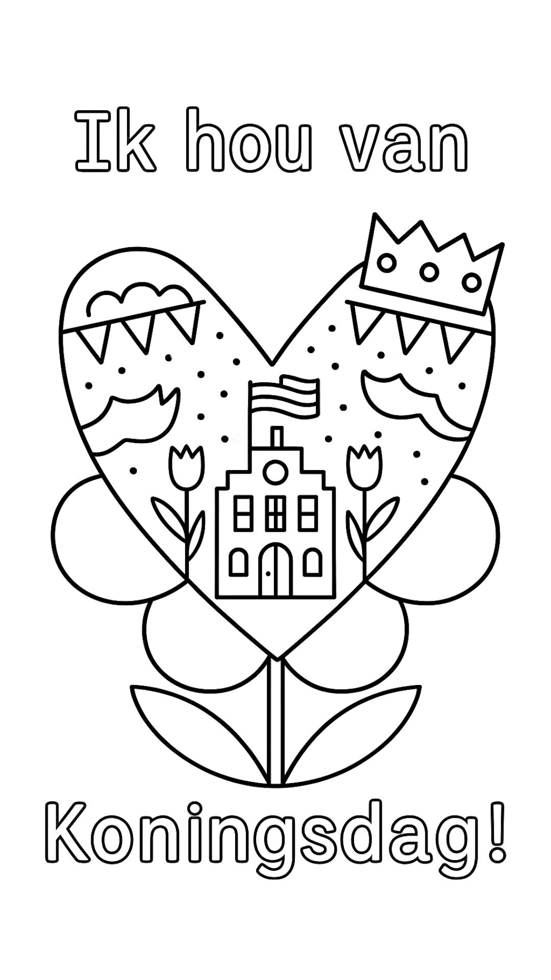 koningsspelen kleurplaat koningsdag