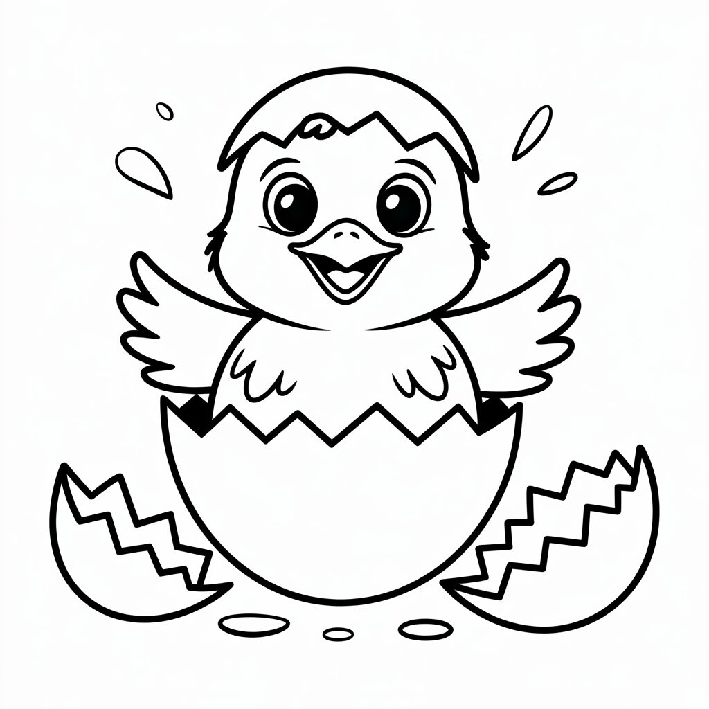 kuiken in ei tekenen