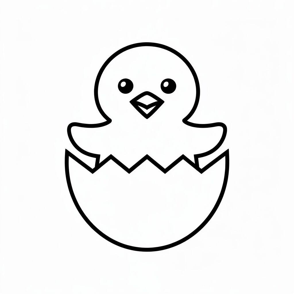 kuiken uit ei kleurplaat