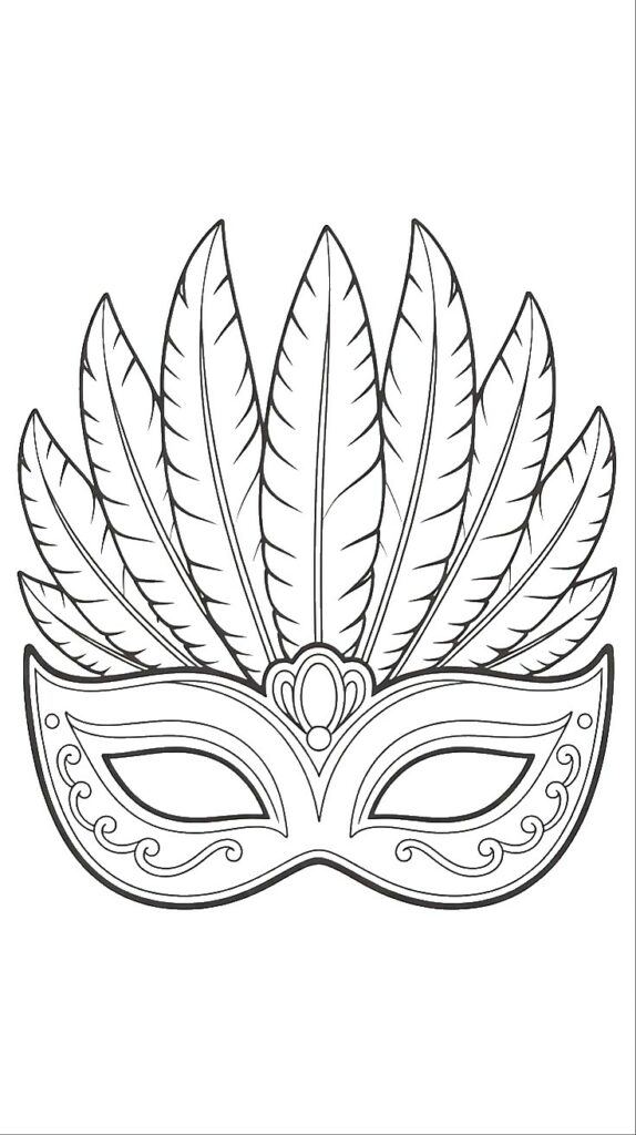maskers kleurplaat