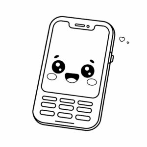 coloring page phone