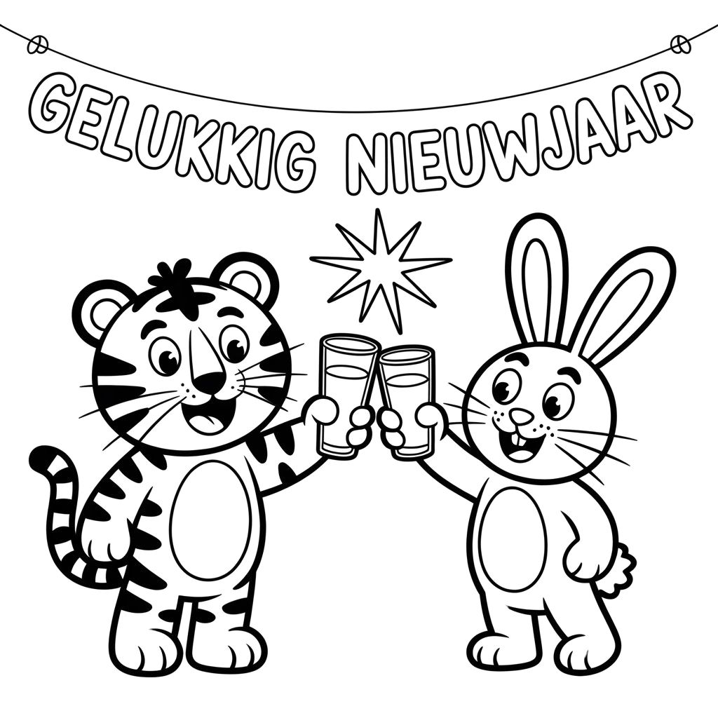 nieuwjaar kleurplaat