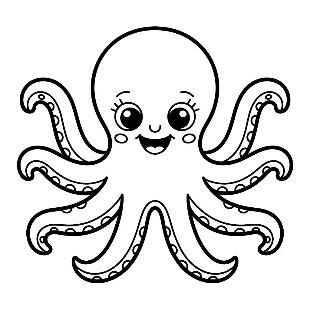 octopus kleurplaat
