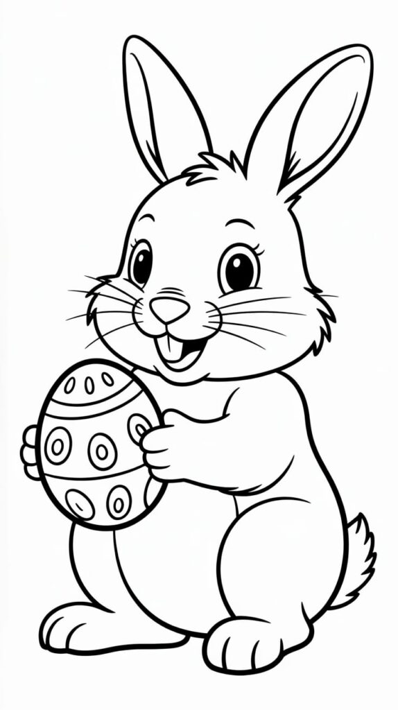 ausmalbild osterhase mit ei
