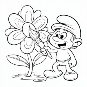 potige smurf kleurplaat