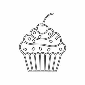 cupcake tekenen kleurplaat