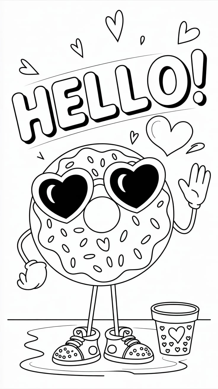 schattige donut tekenen