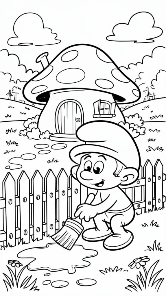 smurf kleurplaat
