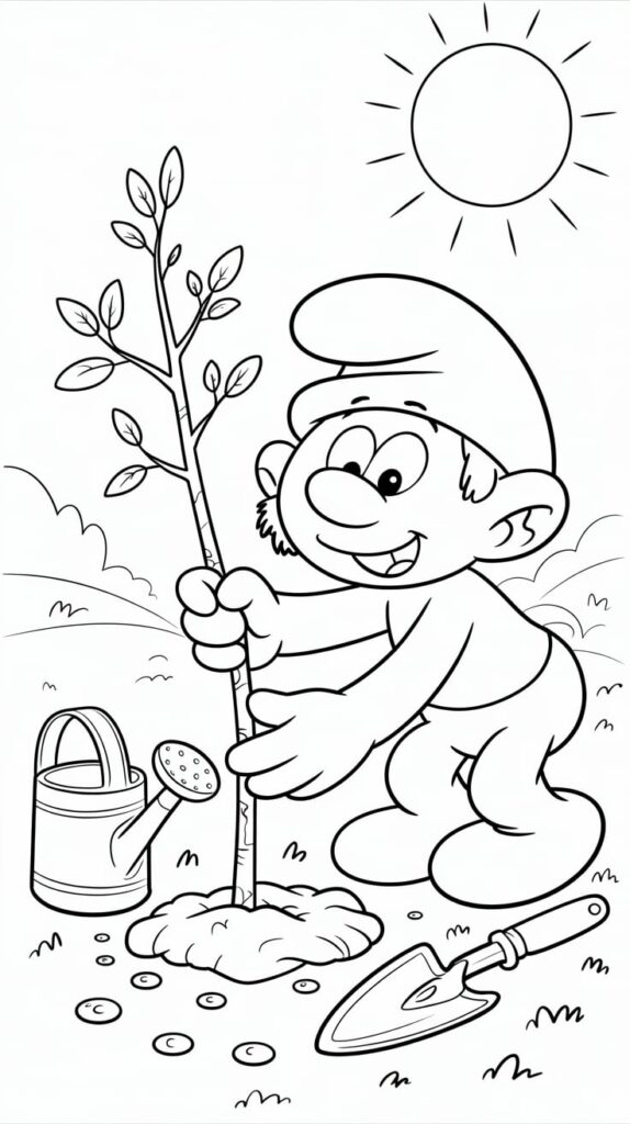 smurfen kleurplaat