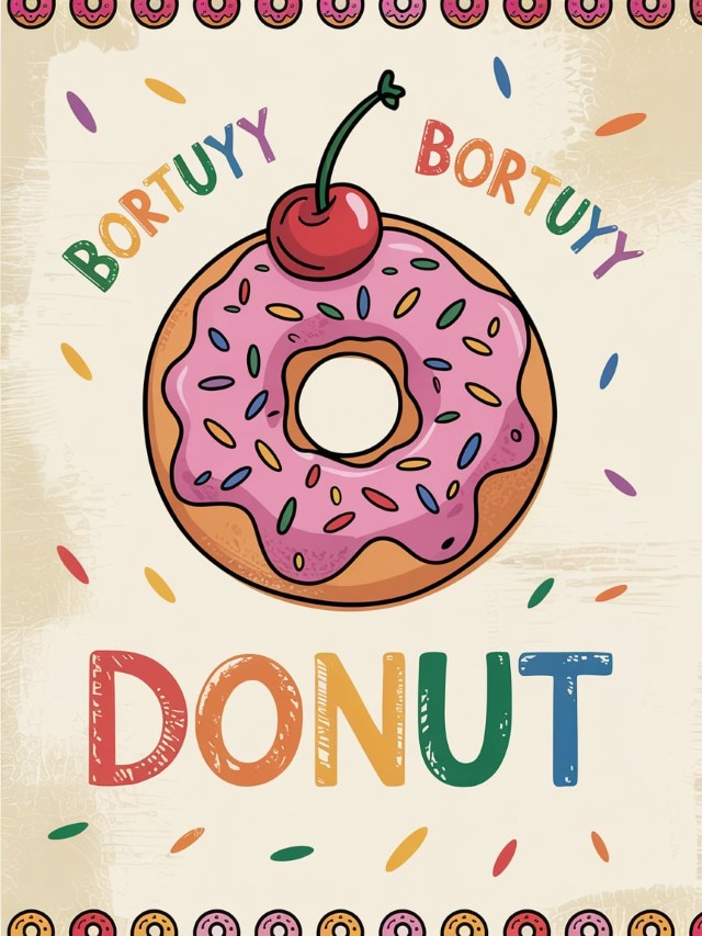 Kleurplaat Donut