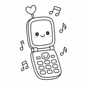 coloring pages of a phone