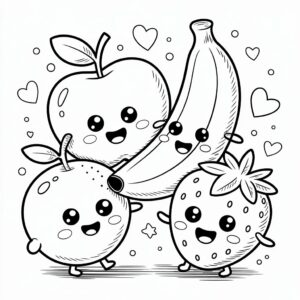 fruta para colorir