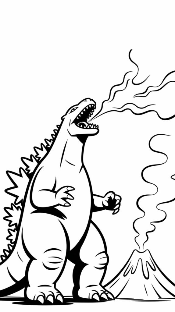 Inanılmaz Godzilla Boyama Sayfası