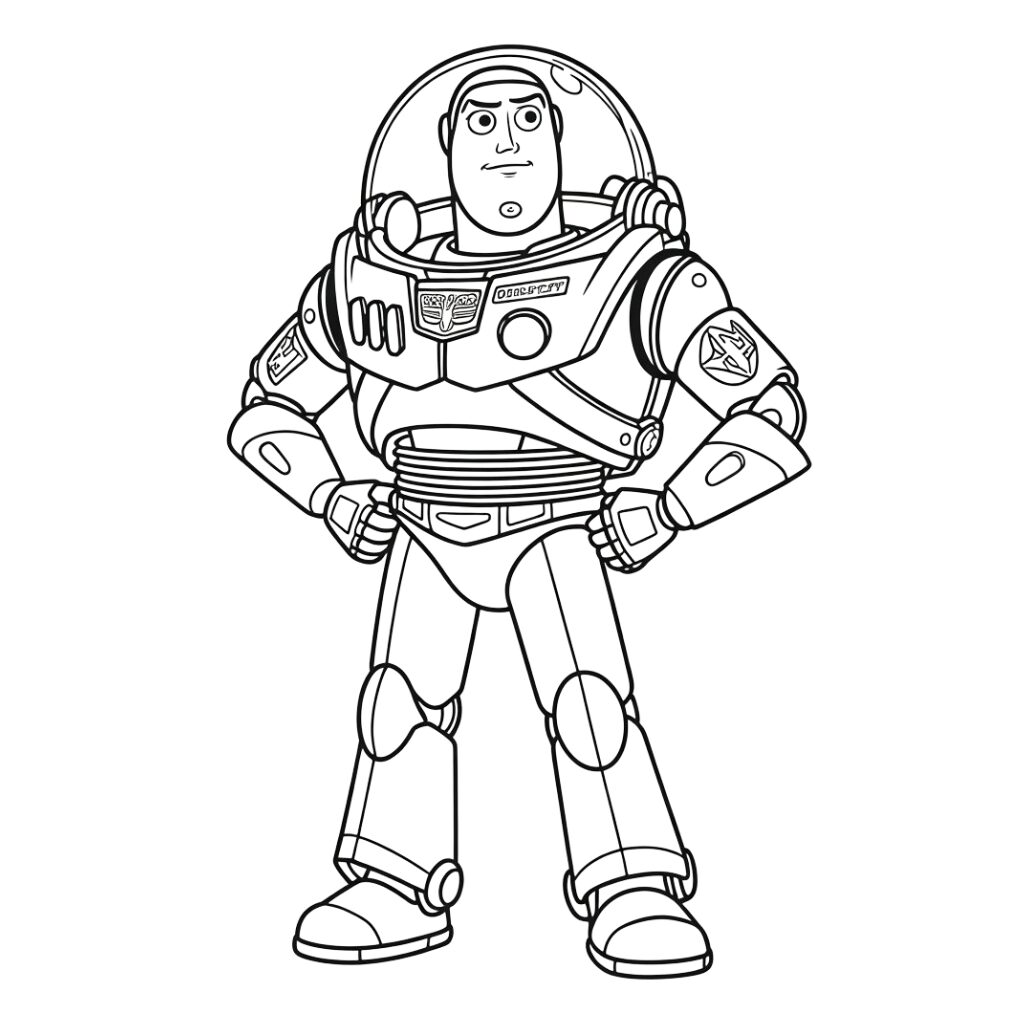 Buzz Lightyear in actie kleurplaat PDF