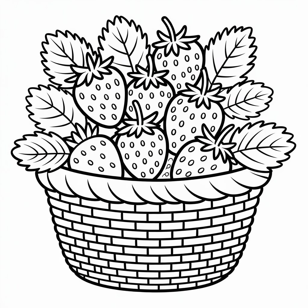 Disegno Cesto di fragole da scaricare e stampare