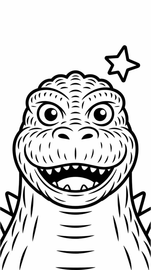 Geweldige Godzilla Kleurplaat