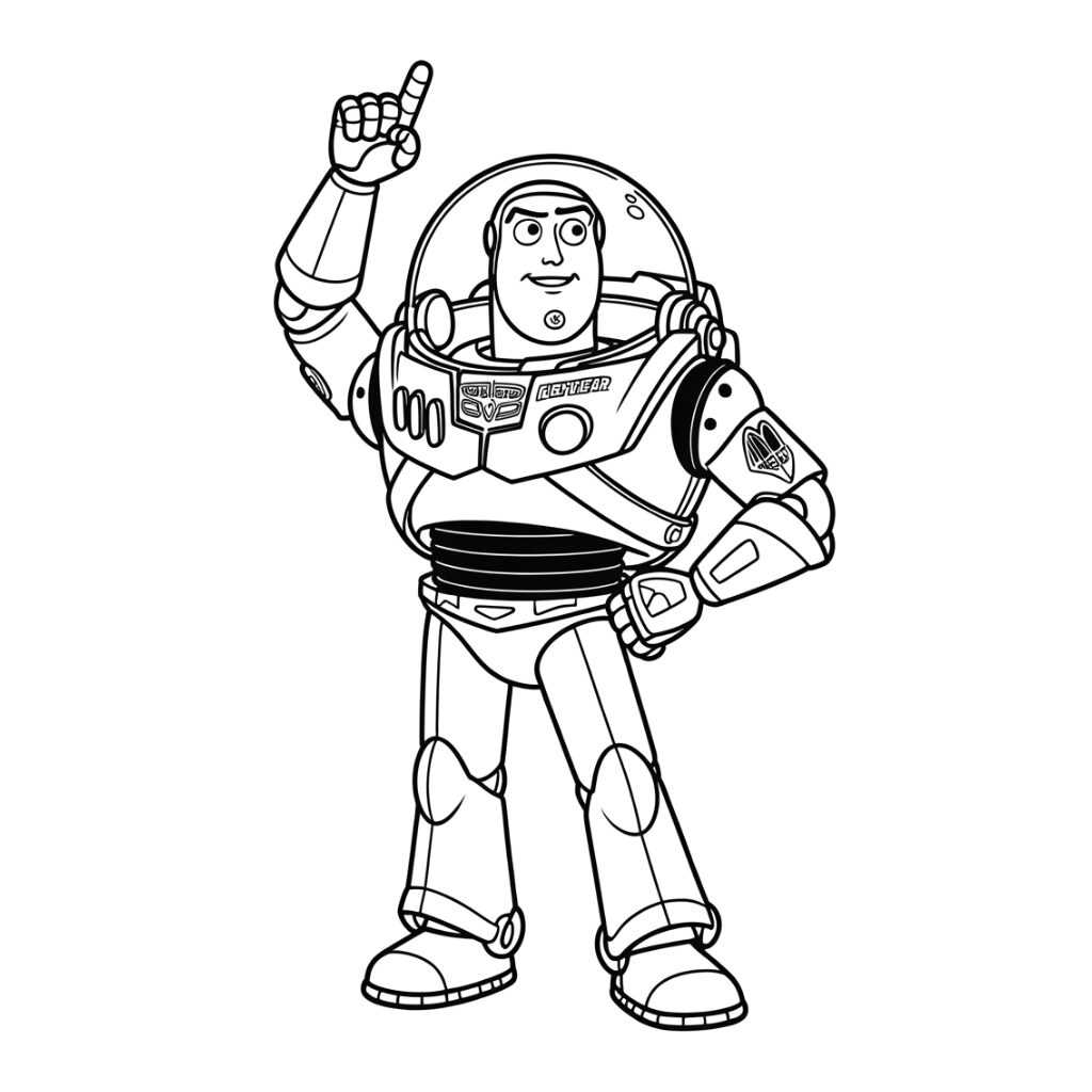 Gratis Buzz Lightyear in actie kleurplaten