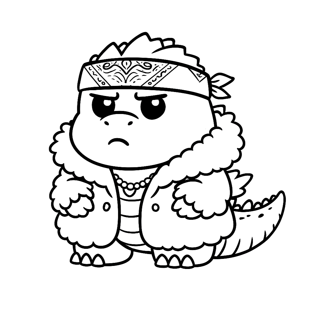 Gratis Download_ Süßer Godzilla zum Ausmalen für Kinder