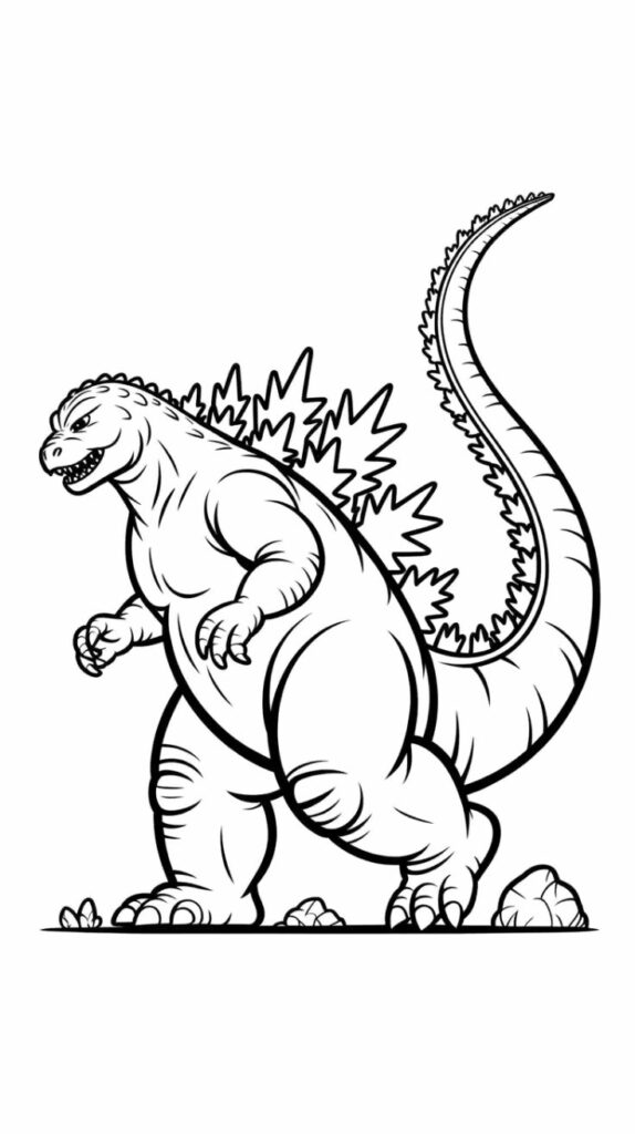Basit Godzilla Boyama Sayfası
