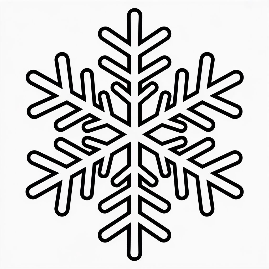 Gratis printable – eenvoudige sneeuwvlok om in te kleuren