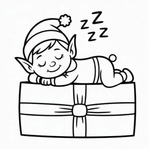 Gratis printable – elf slaapt op cadeau