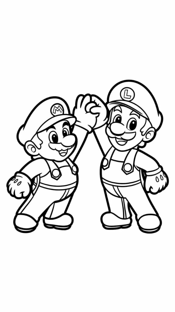 printable mario and luigi coloring pages