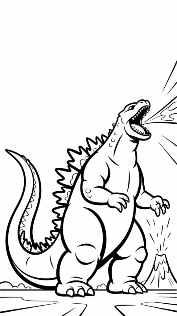Ücretsiz Yazdırılabilir Godzilla Boyama Sayfaları