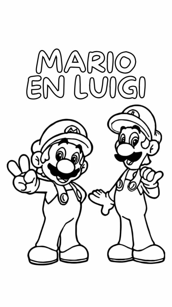 mario and luigi coloring pages free