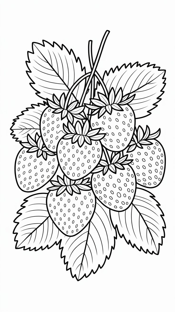 Mazzo di fragole carine da scaricare in PDF