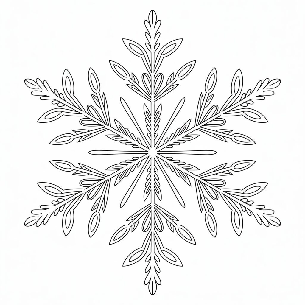 Moeilijke sneeuwvlok kleurplaat PDF