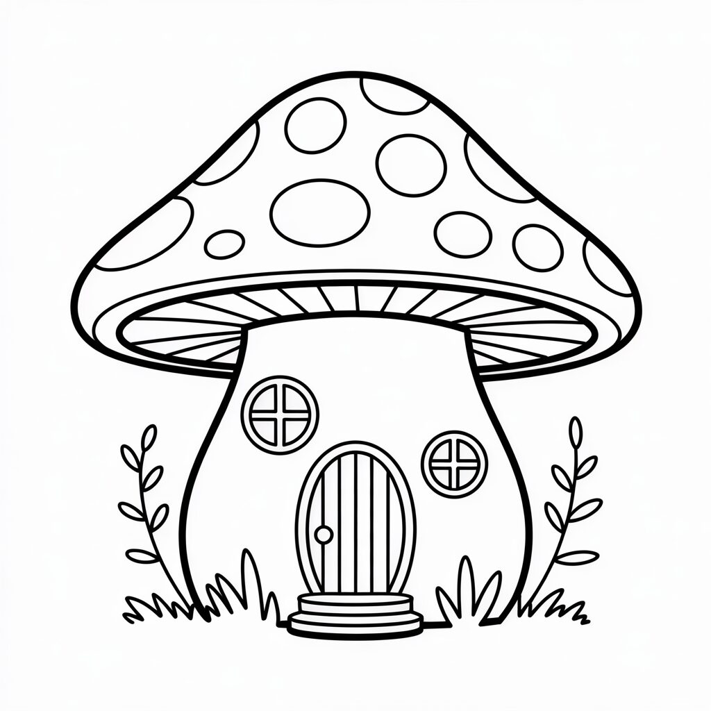 Paddestoelenhuisje gratis te downloaden voor kinderen