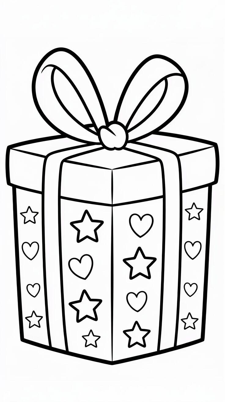 Printbare kleurplaat verjaardagscadeau