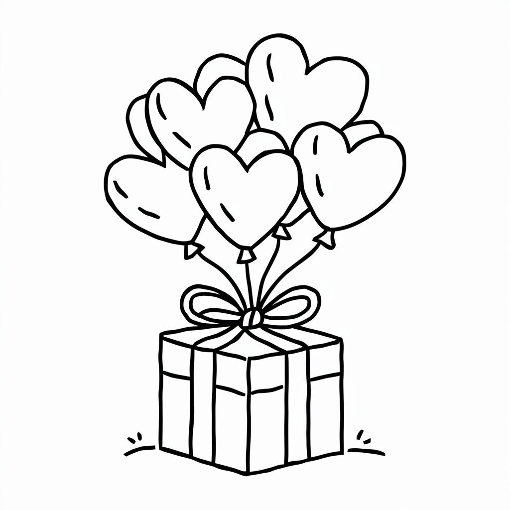 Schattig cadeau inkleuren PDF