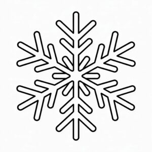 Simpel eenvoudige sneeuwvlok kleurplaat PDF