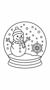 Sneeuwvlok met sneeuwpop print