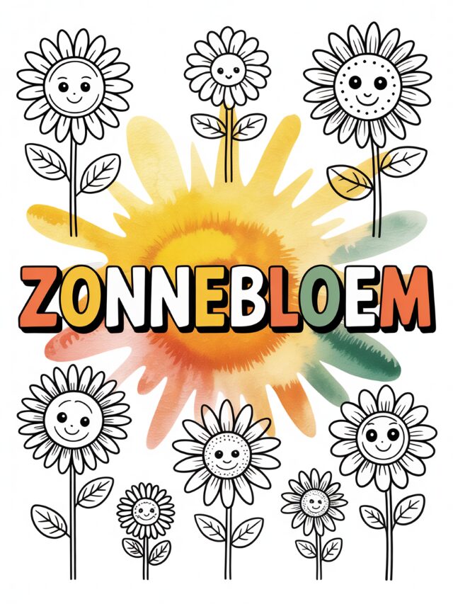 Kleurplaat Zonnebloem