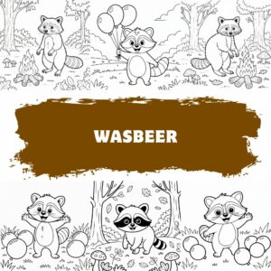 Kleurplaat Wasbeer