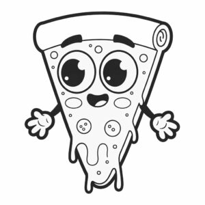 afbeelding kleurplaat pizza